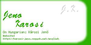 jeno karosi business card