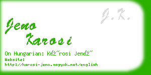 jeno karosi business card